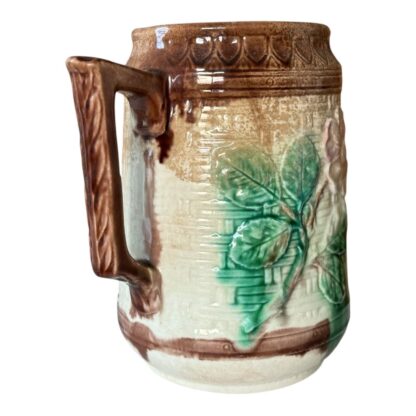 Antique Victorian Floral Ceramic Majolica Handled Pitcher - Image 7