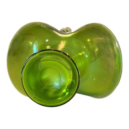Antique Steuben Art Glass Green Aurene Iridescent Bride's Basket (Attr. Carder) - Image 5