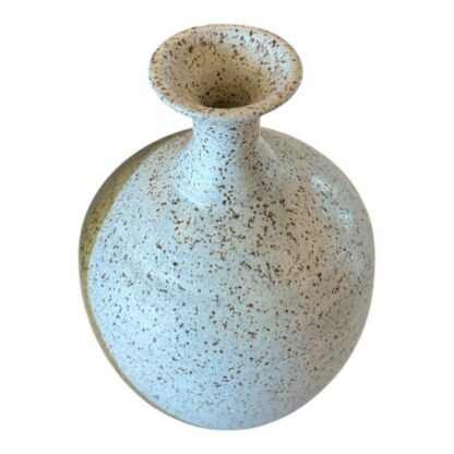 Vintage Handmade Studio Art Pottery Stoneware Cream & Tan Vase (Signed) - Image 4