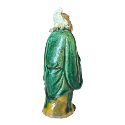 Antique Chinese Green Glazed Ceramic Pottery Mudman Mudmen Figurine, 4.5" - Image 3