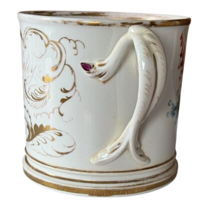 Antique 1863 Staffordshire English Victorian Porcelain Floral Loving Cup Mug - Image 6