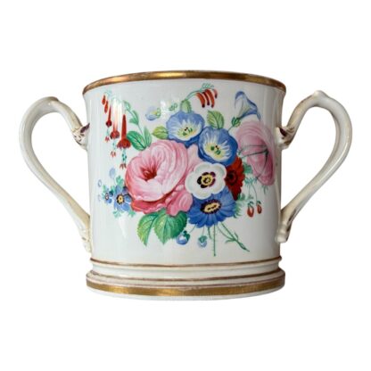 Antique 1863 Staffordshire English Victorian Porcelain Floral Loving Cup Mug - Image 7