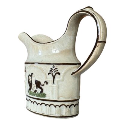 Antique Staffordshire Castleford Salt Glaze Pearlware Pottery Lion Creamer - Image 5