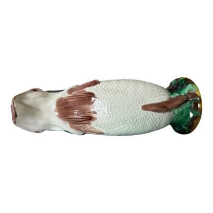 Antique Staffordshire Majolica Pottery Gurgling Fish Pitcher (Forester & Sons) - Image 9