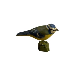 Vintage Hand Carved Wood Folk Art Bird on Stand