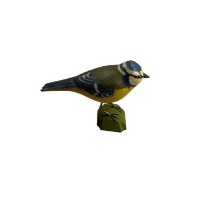 Vintage Hand Carved Wood Folk Art Bird on Stand