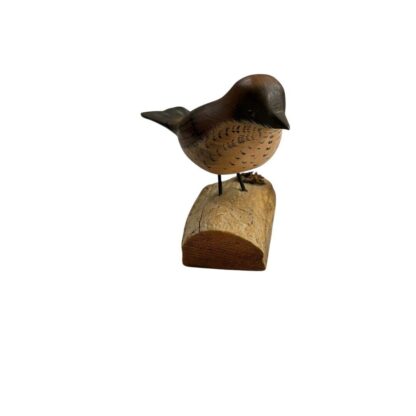 Vintage Hand Carved Wood Folk Art Bird on Stand - Image 5