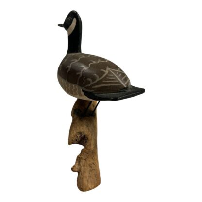Vintage Hand Carved Wood Folk Art Bird on Stand - Image 3