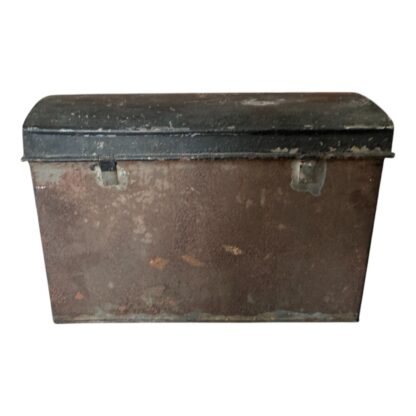 Antique Decorative Hand-Painted Floral Toleware Lidded Document Box - Image 4