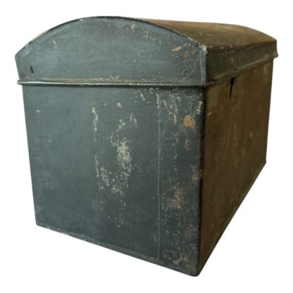 Antique Decorative Hand-Painted Floral Toleware Lidded Document Box - Image 5