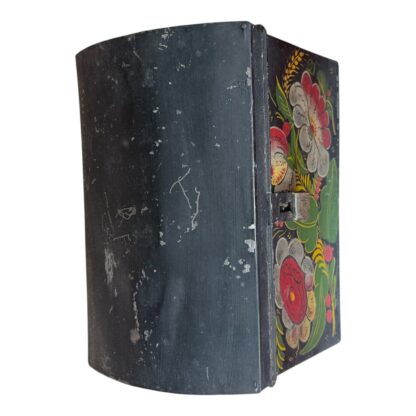 Antique Decorative Hand-Painted Floral Toleware Lidded Document Box - Image 10