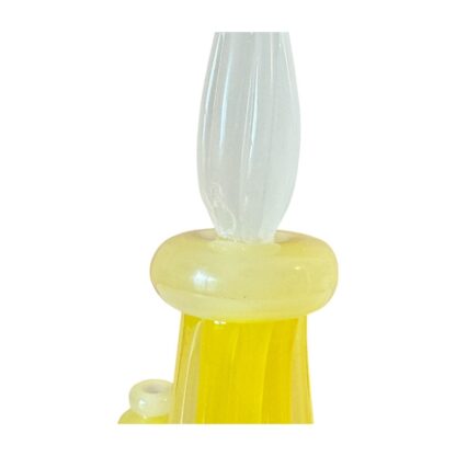 Vintage Murano Handblown Yellow Art Glass Three Piece Vanity Set - Image 4