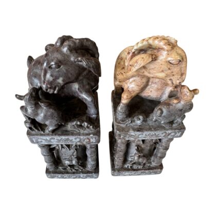 Antique Chinese Hand-Carved Soapstone Seals Stamps (Animal Design) - Image 11