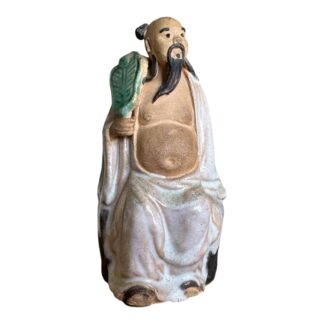 Antique Chinese Export White Glazed Pottery Taoist Immortal Figurine