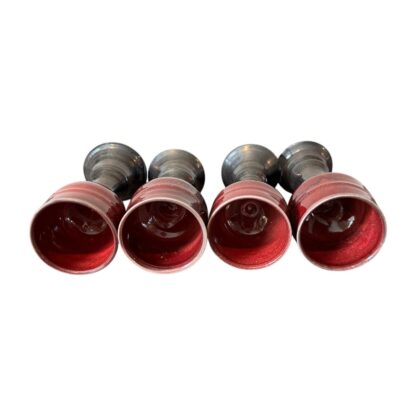 Vintage Red Glazed Studio Art Pottery Chalice Cups (Signed by Gerry Williams) - Image 7