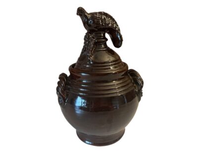 Vintage Redware Pottery Ned Foltz Lidded Jar with Dove Finial Topper - Image 7