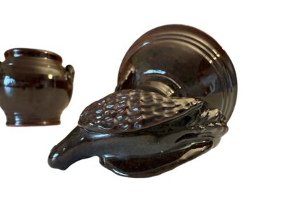 Vintage Redware Pottery Ned Foltz Lidded Jar with Dove Finial Topper - Image 10