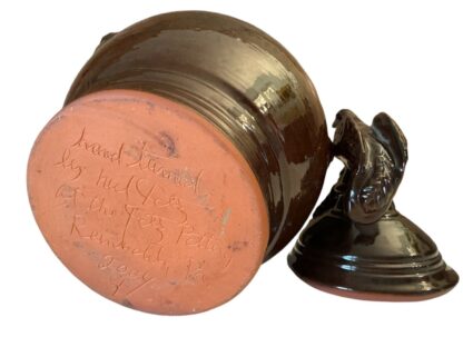 Vintage Redware Pottery Ned Foltz Lidded Jar with Dove Finial Topper - Image 11