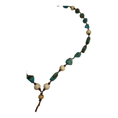 Vintage Native American Turquoise & Stone Necklace with Pendant - Image 9