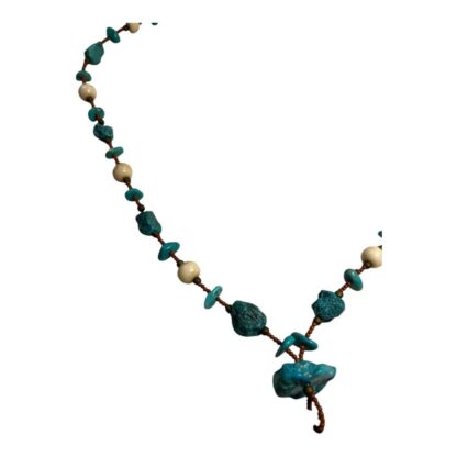 Vintage Native American Turquoise & Stone Necklace with Pendant - Image 4