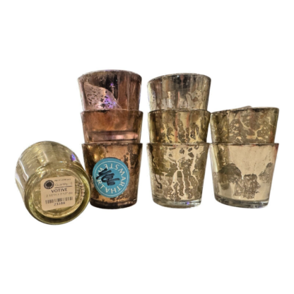 Vintage Mercury & Red Flash Glass Candle Holder Set of 10 (Martha Stewart) - Image 7