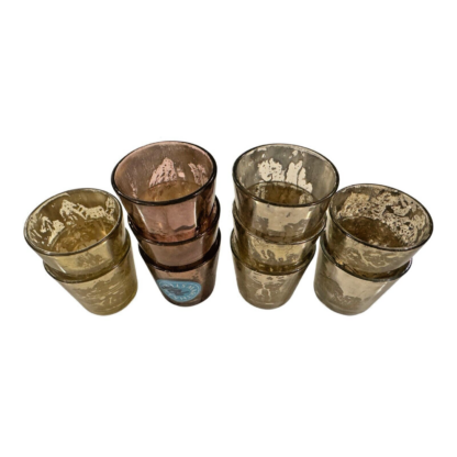 Vintage Mercury & Red Flash Glass Candle Holder Set of 10 (Martha Stewart) - Image 8