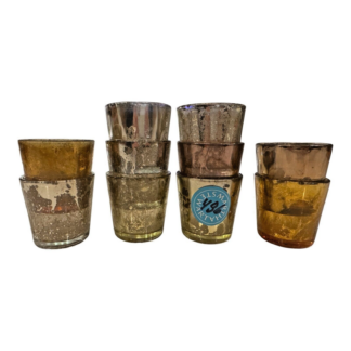 Vintage Mercury & Flash Glass Candle Holder Votive Set (Owned by Martha Stewart)