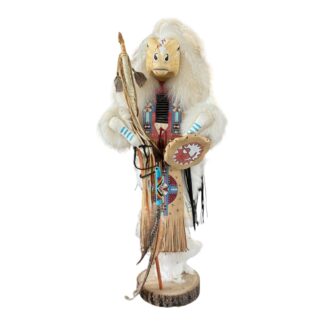 Vintage Native American Ojibwe White Horse Totem Kachina (Signed Kevin Gadomski)