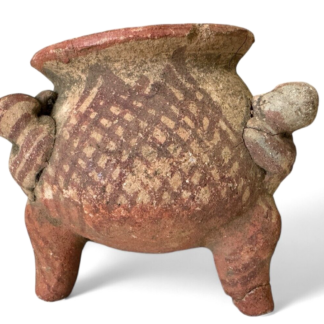Antique Pre-Columbian Primitive Handmade Terracotta Footed Bowl