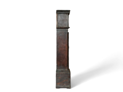 Antique Wood Carved Pocket Watch Hutch as Miniature Longcase Grandfather Clock - Image 9