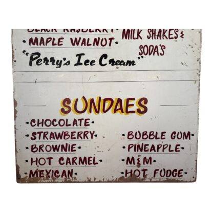 Vintage Perry's Ice Cream Americana Painted Wood Advertising Store Sign - Image 7
