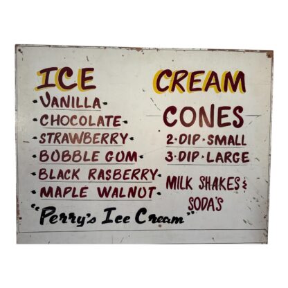 Vintage Perry's Ice Cream Americana Painted Wood Advertising Store Sign - Image 10