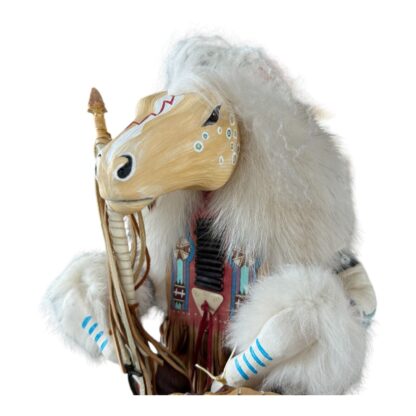 Vintage Native American Ojibwe White Horse Totem Kachina (Signed Kevin Gadomski) - Image 12