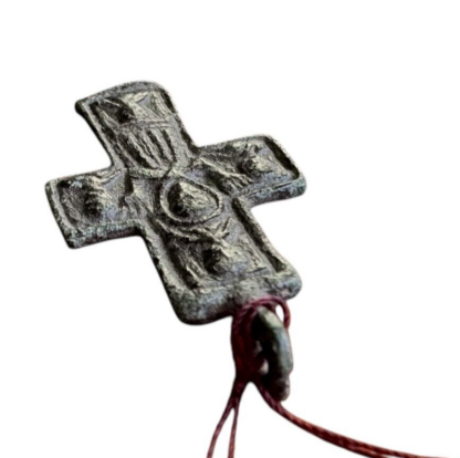 Ancient Byzantine Empire Bronze Christian Cross Pendant, Ca. 7-15th Century AD - Image 2