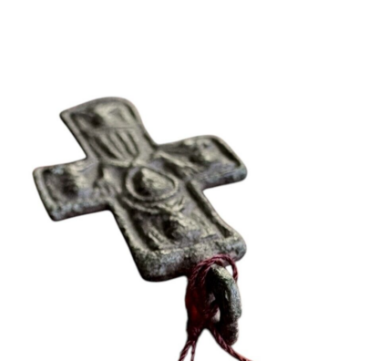 Ancient Byzantine Empire Bronze Christian Cross Pendant, Ca. 7-15th Century AD - Image 3