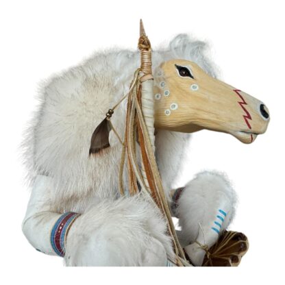 Vintage Native American Ojibwe White Horse Totem Kachina (Signed Kevin Gadomski) - Image 16