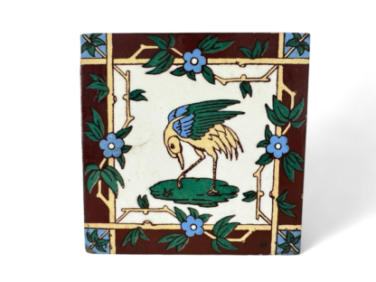Antique Minton's China Works Stoke on Trent Ceramic Decorative Bird Tile - Image 2