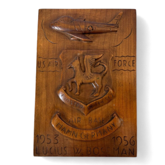 Vintage U.S. Air Force Commemorative Wooden Plaque, Signed Lucius W. Boseman