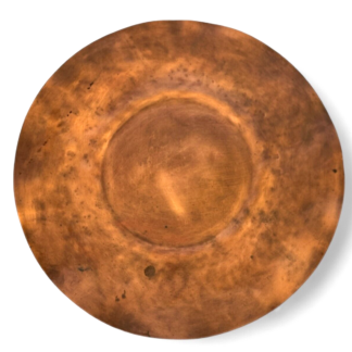 Antique Farmhouse Rustic Primitive Round Copper Decorative Tray