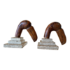 Antique Folk Art Wood Carved Toucan Bird Bookends - Image 2