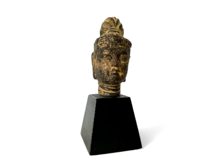 Antique Asian Bronze Head Bust of a Buddhism Bodhi Bodhisattva Figure