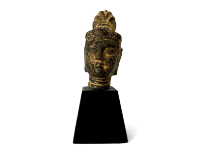 Antique Asian Bronze Head Bust of a Buddhism Bodhi Bodhisattva Figure - Image 5