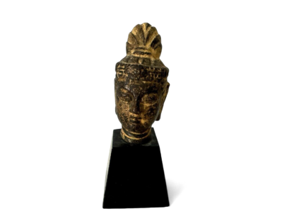 Antique Asian Bronze Head Bust of a Buddhism Bodhi Bodhisattva Figure - Image 6