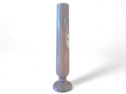 Antique Mary Gregory Bohemian Etched Purple Art Glass Bud Vase - Image 4