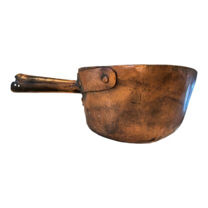 Antique Decorative Farmhouse Rustic Primitive Copper Handled Planter Pot