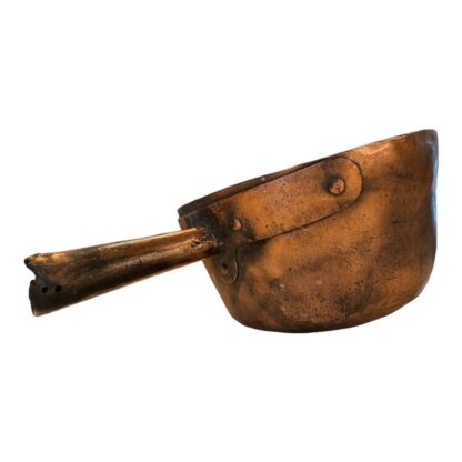 Antique Decorative Farmhouse Rustic Primitive Copper Handled Planter Pot - Image 7