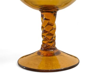Vintage Viking Art Glass Handkerchief Amber Compote Footed Bowl - Image 6