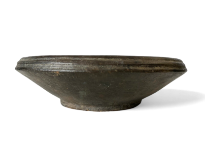 Antique Rustic Primitive Blackware Pottery Grinding Bowl - Image 10