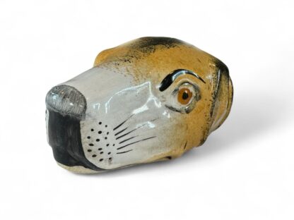 Antique Staffordshire Porcelain Greyhound Dog Stirrup Cup - Image 3