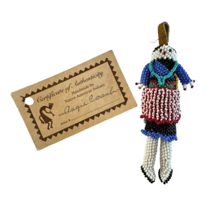 Vintage Zuni Native American Beaded Doll Ornament